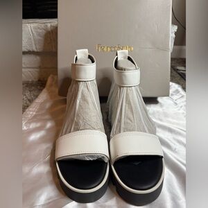 Franco Sarto Black and White Women's Sandals. NWT